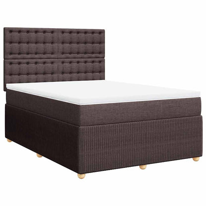 Boxspringbett Mit Matratze Stoff Dunkelbraun