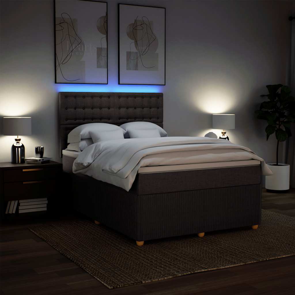 Boxspringbett Mit Matratze Stoff Dunkelbraun
