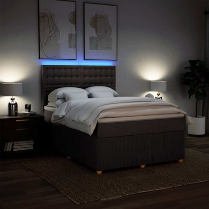 Boxspringbett Mit Matratze Stoff Dunkelbraun