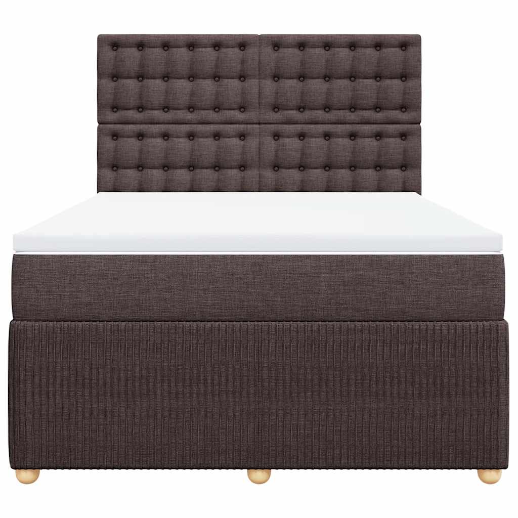 Boxspringbett Mit Matratze Stoff Dunkelbraun