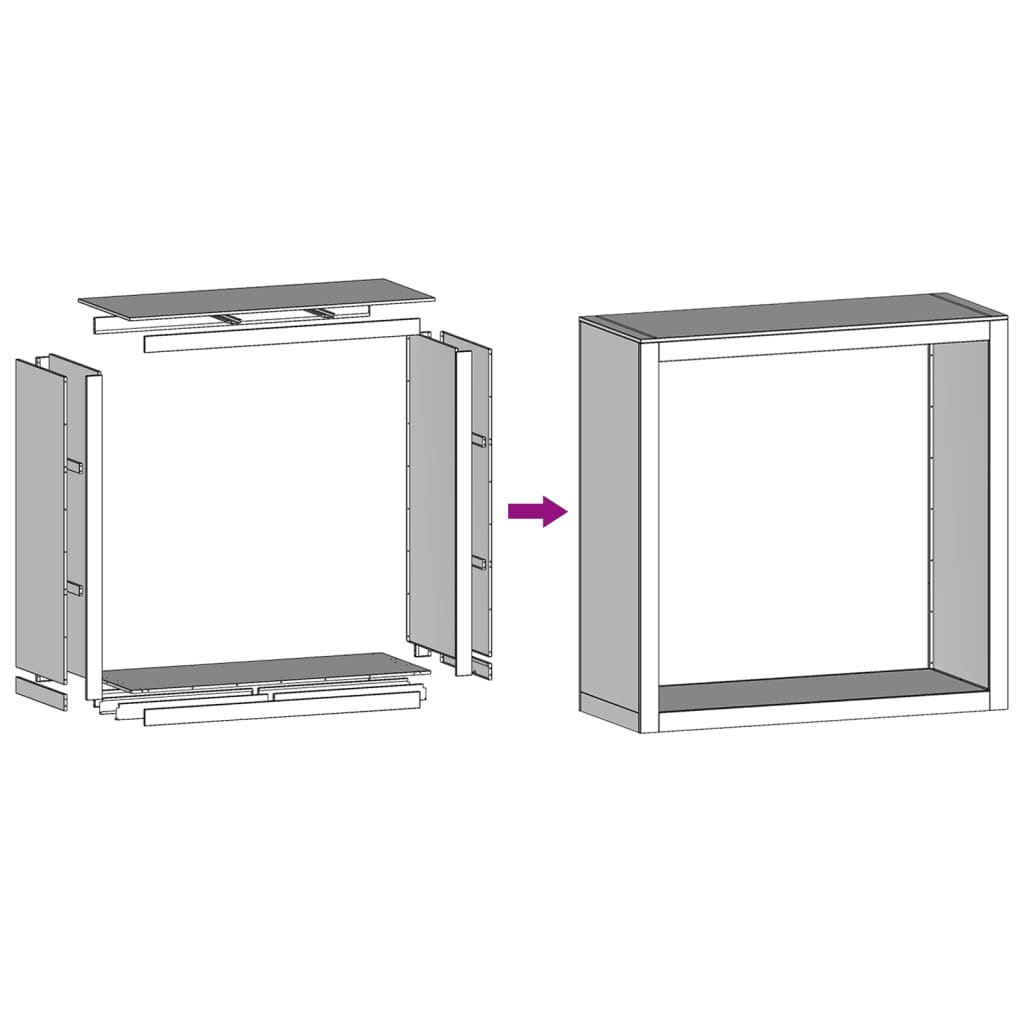 Brennholzregal 100X40X100 Cm Edelstahl