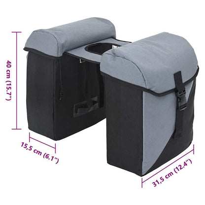 Fahrradtasche Grau Und Schwarz 31,5 X 15,5 X 40 Cm Polyester