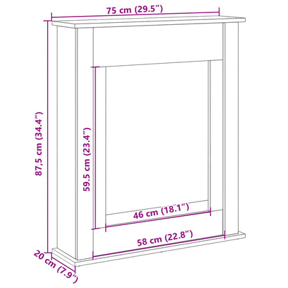 Kaminumrandung 75X20X87,5 Cm Holzwerkstoff