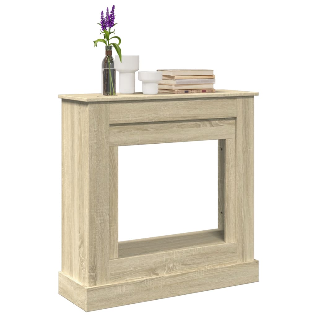 Kaminumrandung Braun Eichen-Optik 90X30X90 Cm Holzwerkstoff