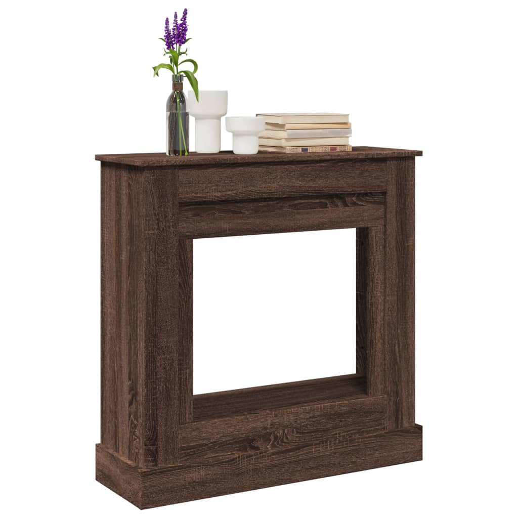 Kaminumrandung Braun Eichen-Optik 90X30X90 Cm Holzwerkstoff