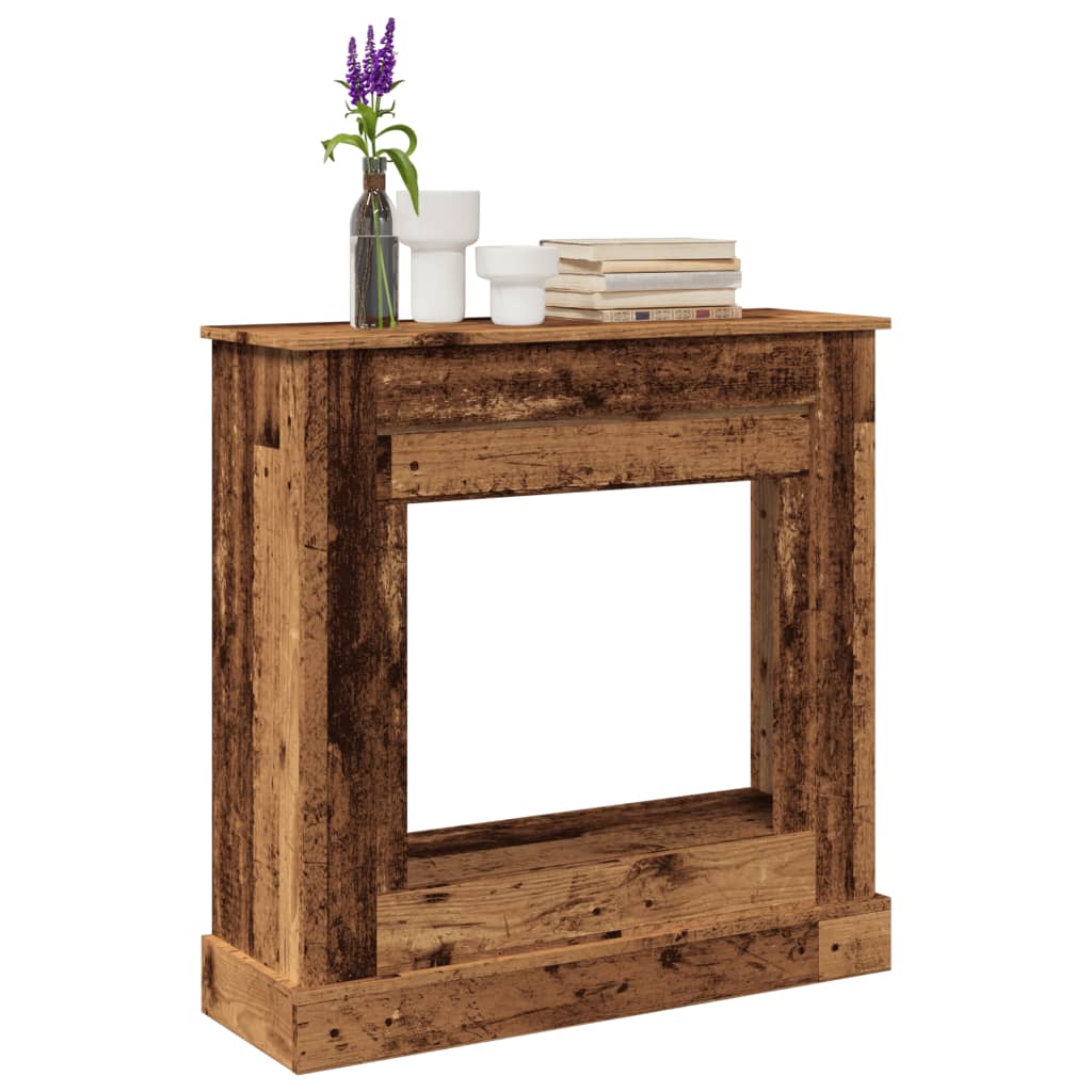 Kaminumrandung Braun Eichen-Optik 90X30X90 Cm Holzwerkstoff