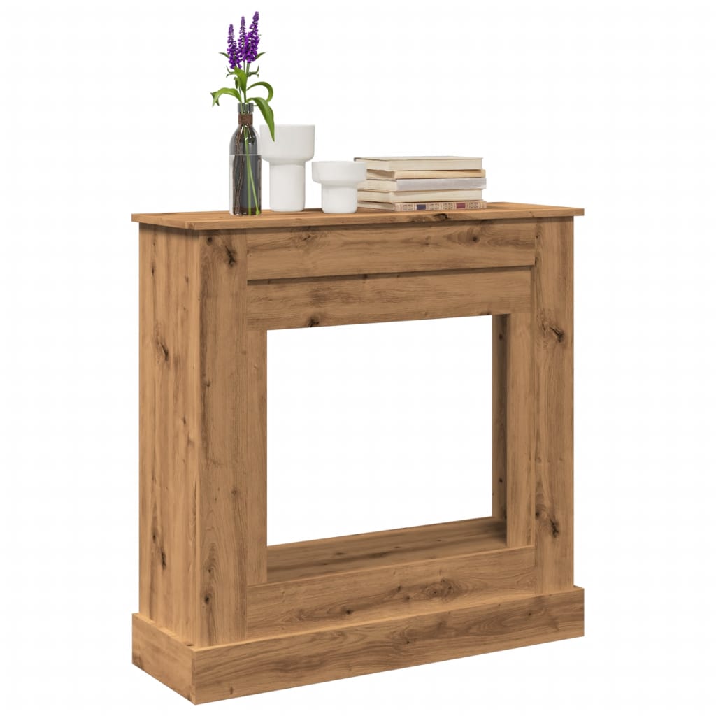 Kaminumrandung Braun Eichen-Optik 90X30X90 Cm Holzwerkstoff