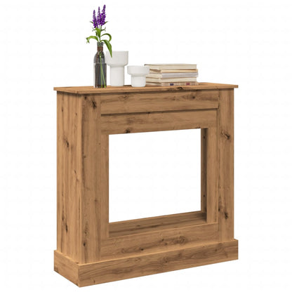 Kaminumrandung Braun Eichen-Optik 90X30X90 Cm Holzwerkstoff