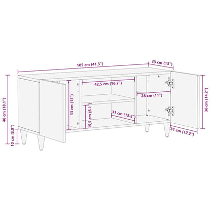 Tv-Schränk Mit Tür 105 X 33 X 46 Cm Massivholz Mango