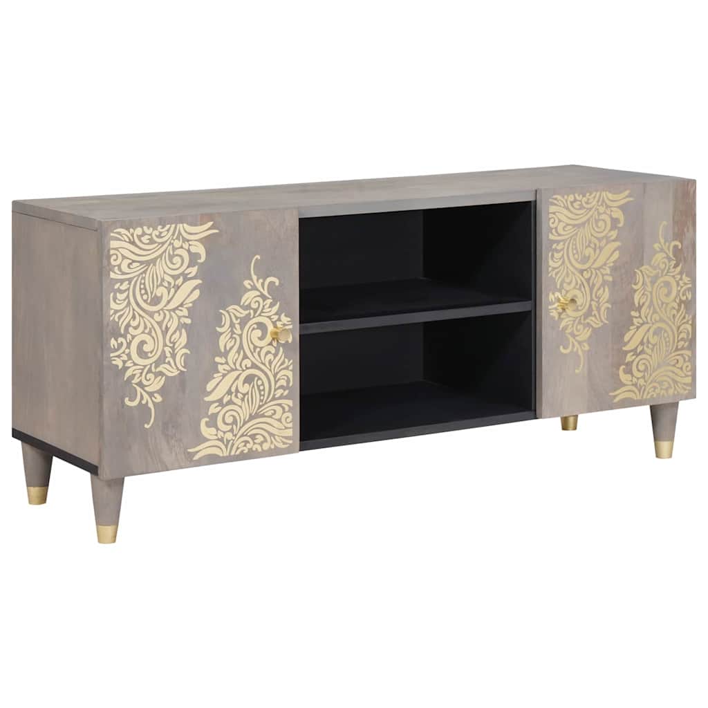 Tv-Schränk Mit Tür 105 X 33 X 46 Cm Massivholz Mango