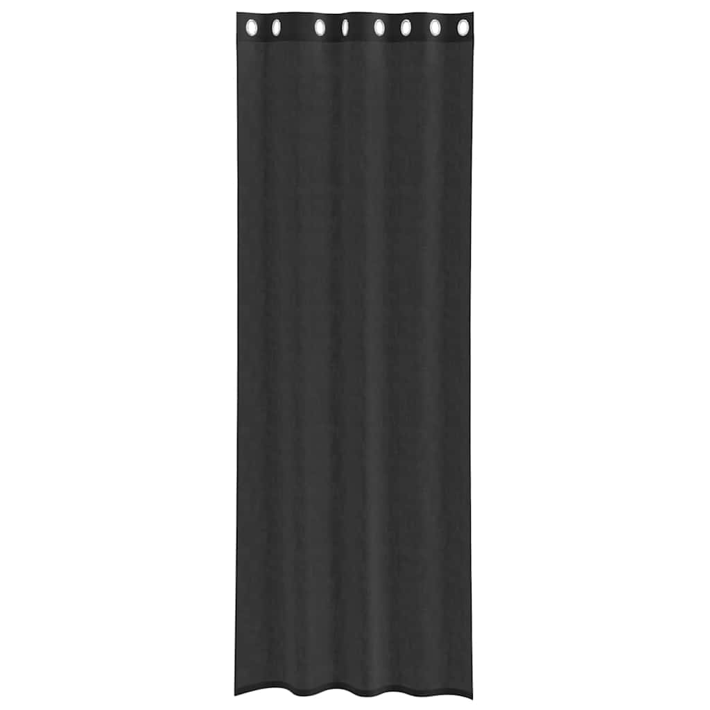Voile Vorhänge 2 Stk. Schwarz