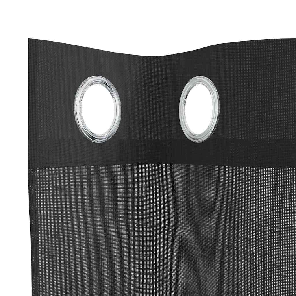 Voile Vorhänge 2 Stk. Schwarz