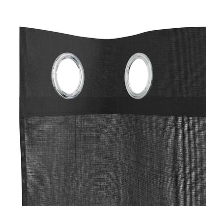 Voile Vorhänge 2 Stk. Schwarz