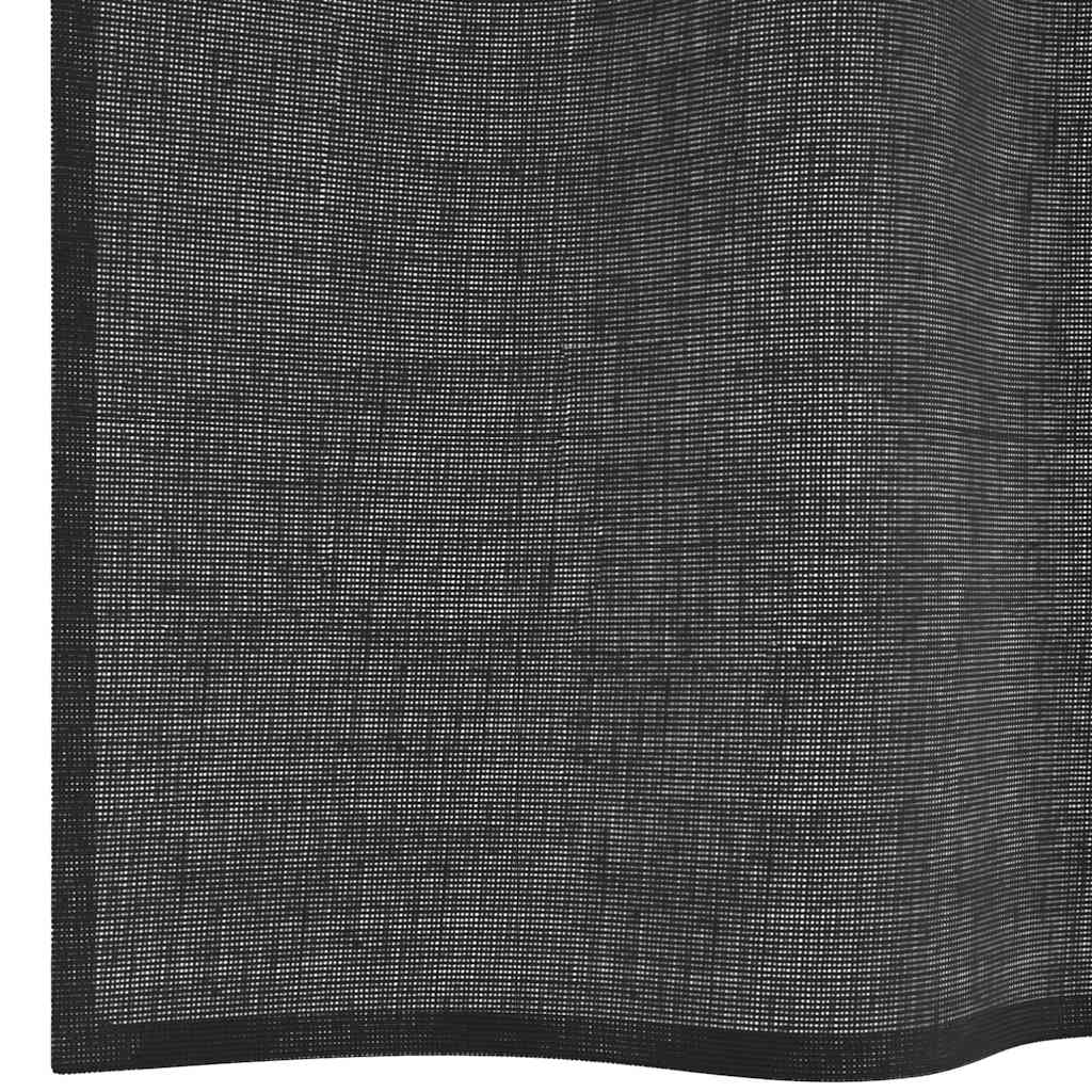 Voile Vorhänge 2 Stk. Schwarz