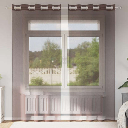 Voile Vorhänge 2 Stk. Braun