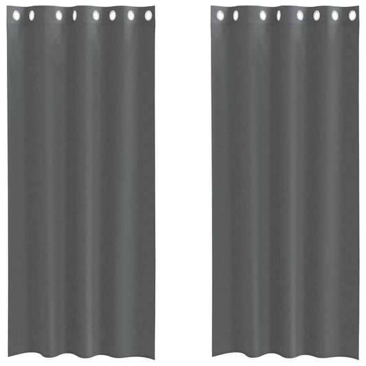 Voile Vorhänge 2 Stk. Dunkelgrau