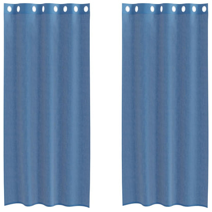 Voile Vorhänge 2 Stk. Königsblau