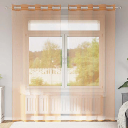 Voile Vorhänge 2 Stk. Terrakotta