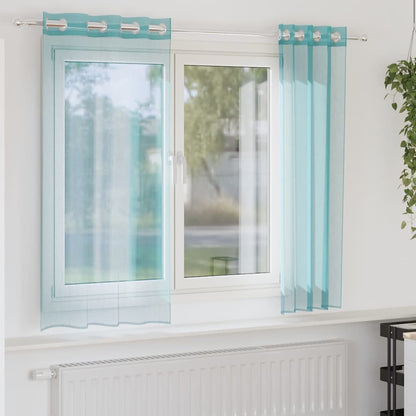 Voile Vorhänge 2 Stk. Türkis