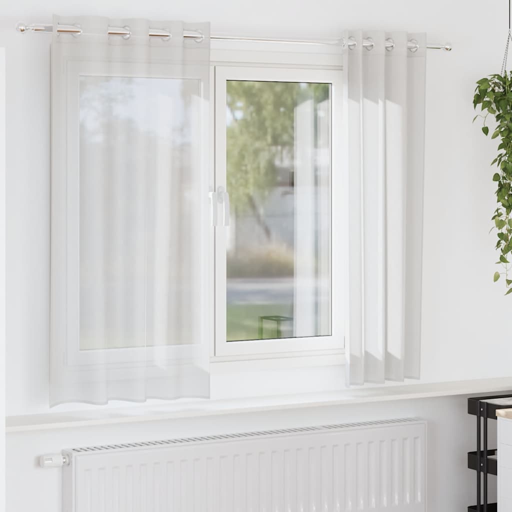 Voile Vorhänge 2 Stk. Weiß