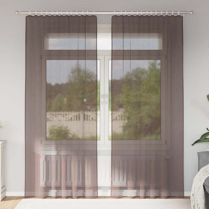 Voile Vorhänge 2 Stk. Braun