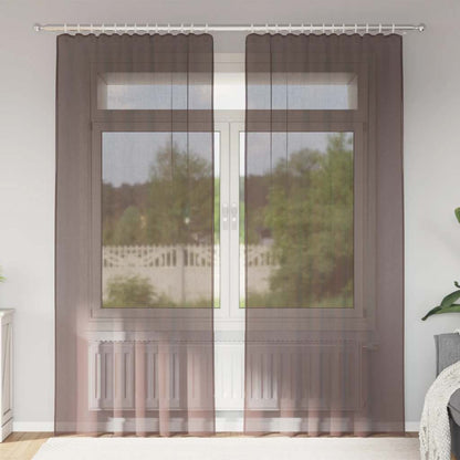 Voile Vorhänge 2 Stk. Braun