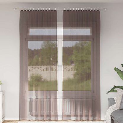Voile Vorhänge 2 Stk. Braun