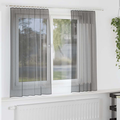 Voile Vorhänge 2 Stk. Dunkelgrau