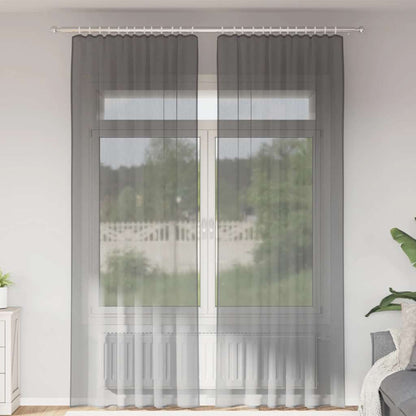 Voile Vorhänge 2 Stk. Dunkelgrau