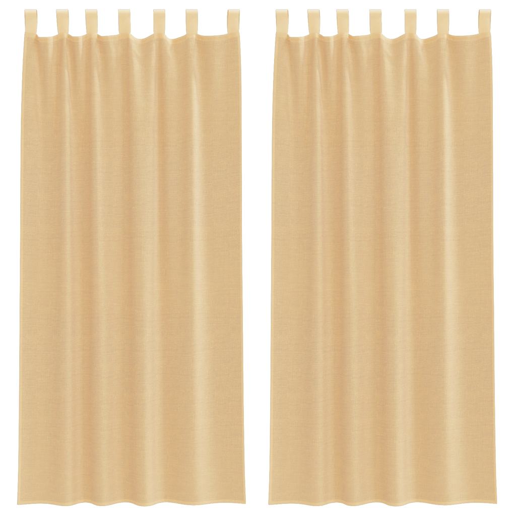 Voile Vorhänge 2 Stk. Sandfarbe