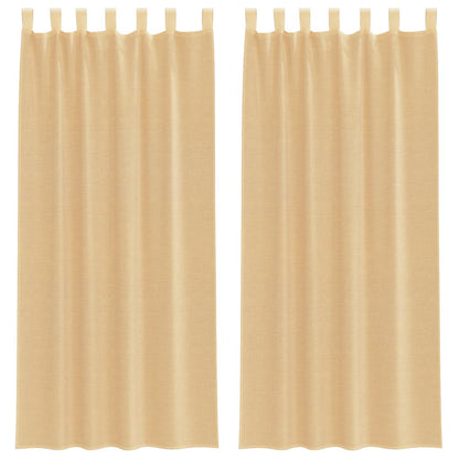 Voile Vorhänge 2 Stk. Sandfarbe