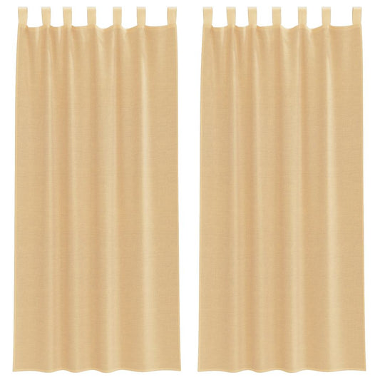 Voile Vorhänge 2 Stk. Sandfarbe
