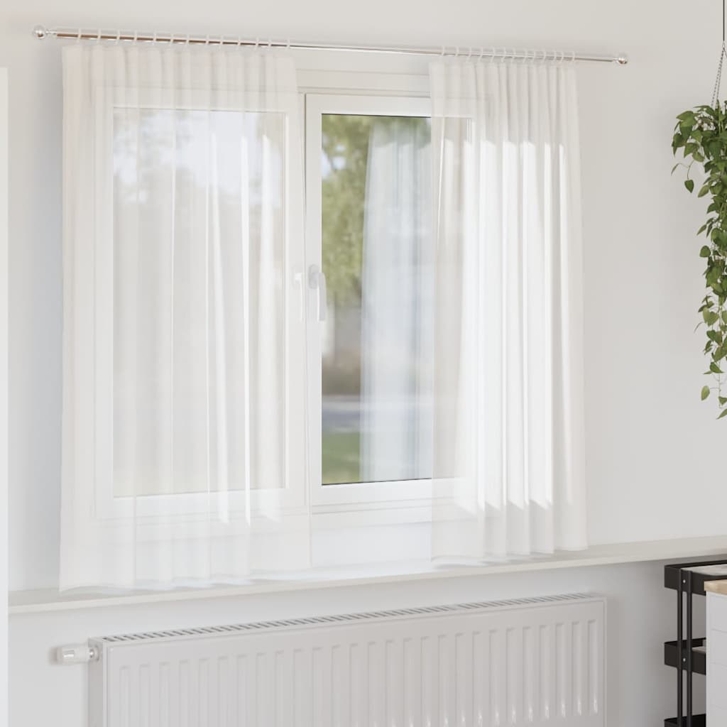 Voile Vorhänge 2 Stk. Weiß