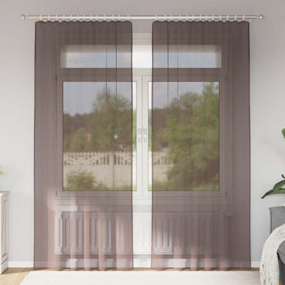 Voile Vorhänge 2 Stk. Braun