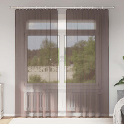 Voile Vorhänge 2 Stk. Braun