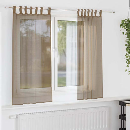 Voile Vorhänge 2 Stk. Hellbraun