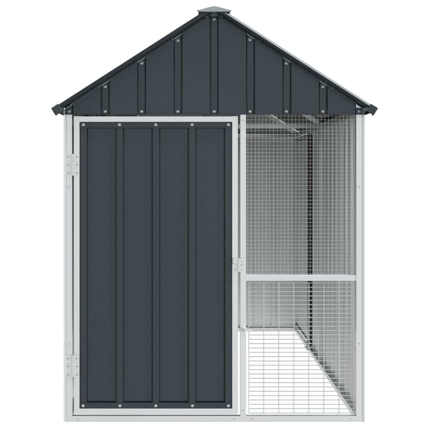 Vogelkäfig Anthrazit 215 X 112 X 141 Cm Verzinkter Stahl