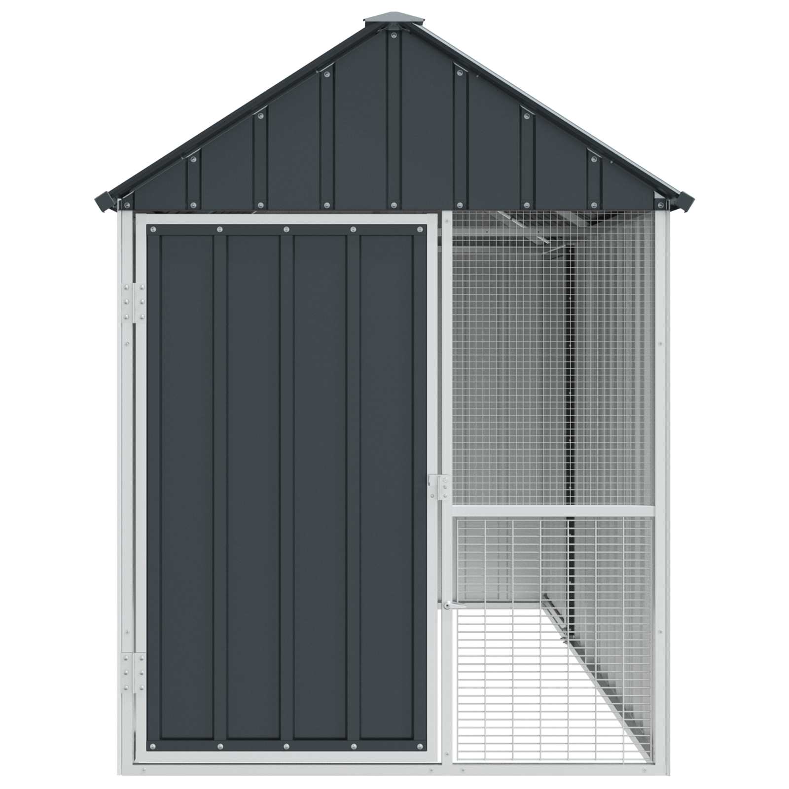 Vogelkäfig Anthrazit 215 X 112 X 141 Cm Verzinkter Stahl