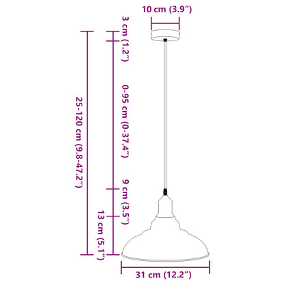 Pendelleuchte Höhenverstellbar E27 Ø 31 Cm Metall