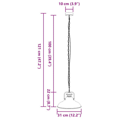 Pendelleuchte E27 Schwarz Ø 31 Cm Eisen