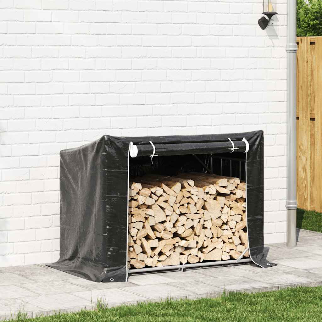 Brennholzregal Mit Regenschutz 151X80,5X110,5 Cm Stahl Verzinkt