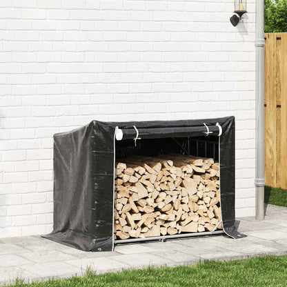 Brennholzregal Mit Regenschutz 151X80,5X110,5 Cm Stahl Verzinkt