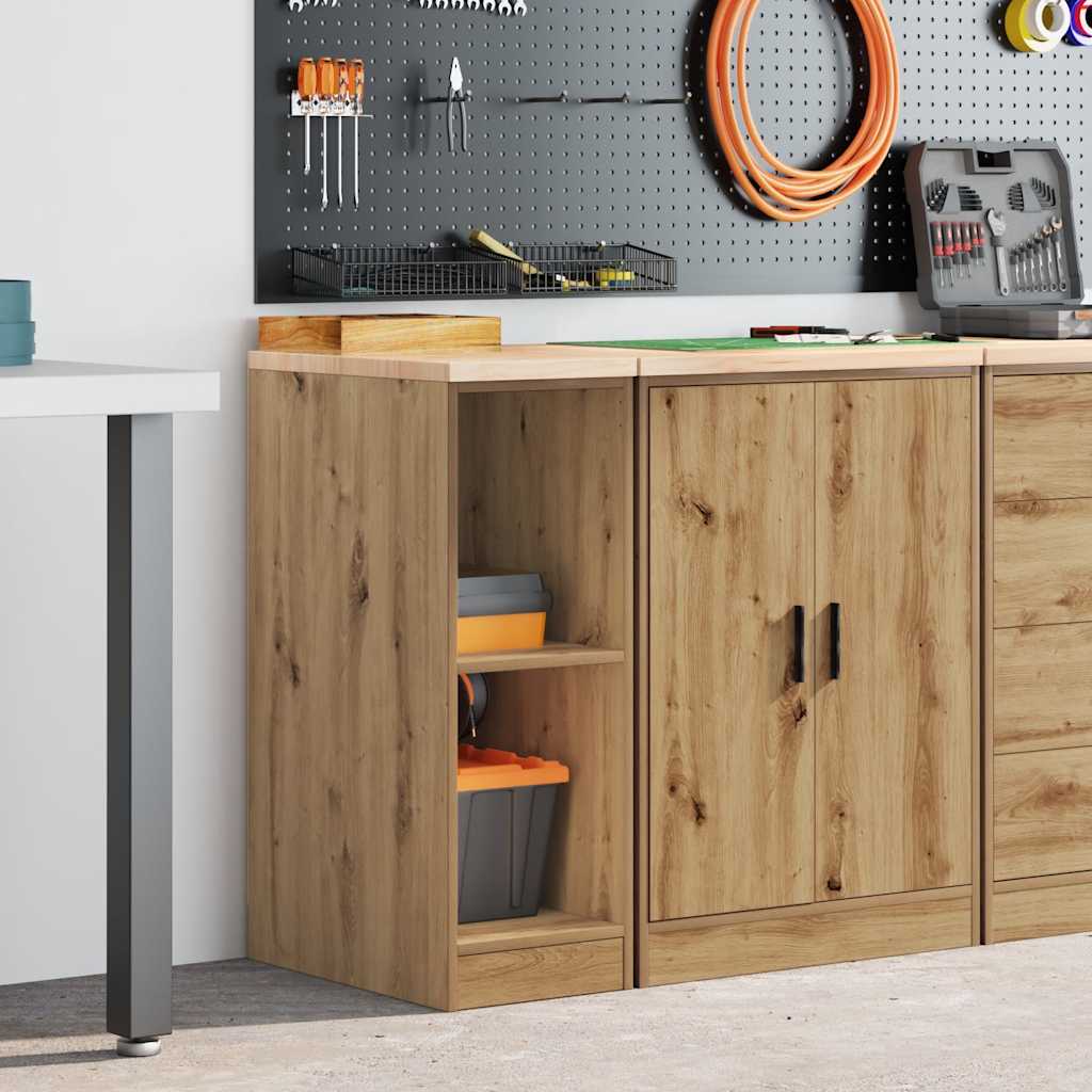 Garagen-Aufbewahrungsschrank Artisan-Eiche Massivholz Kiefer Altholz