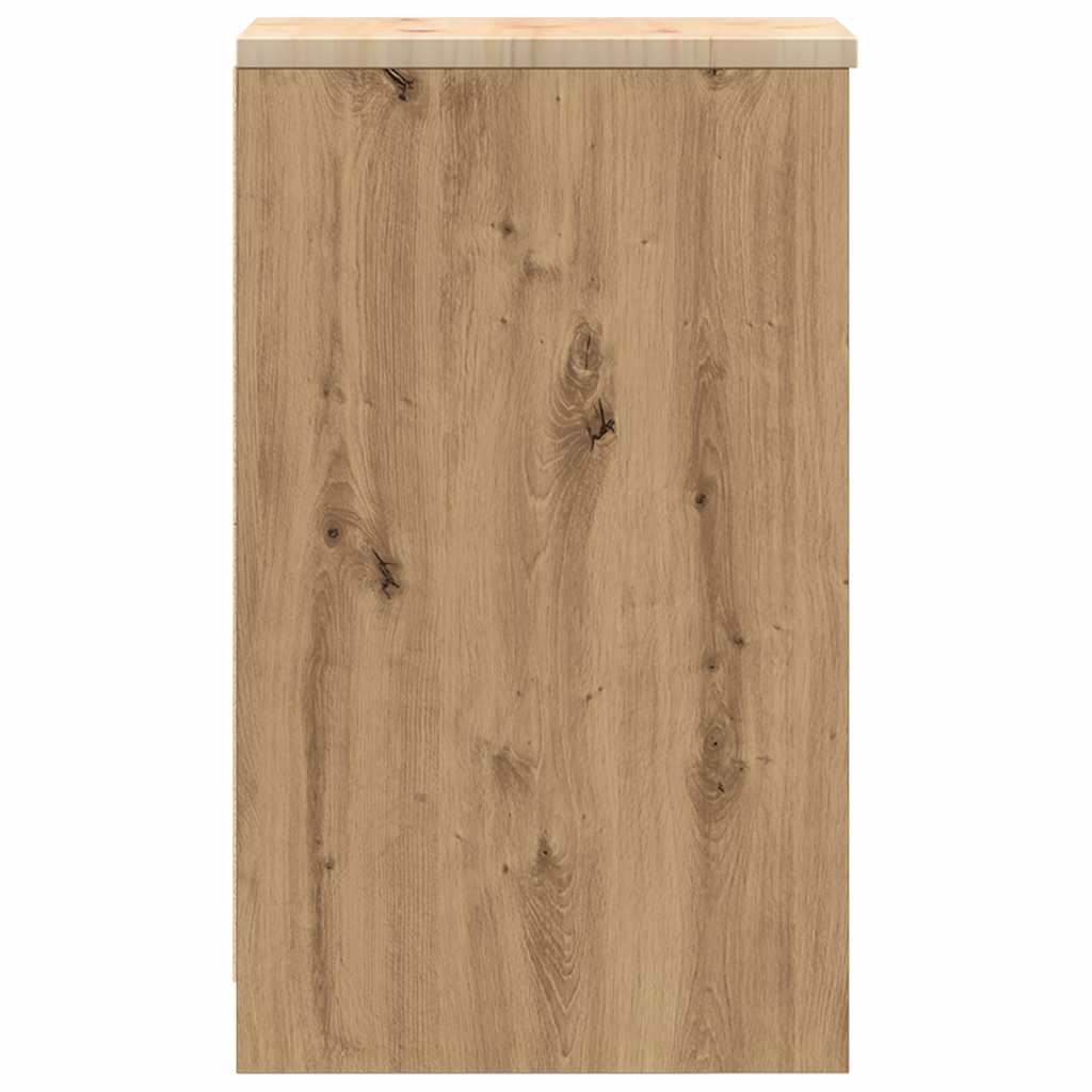 Garagen-Aufbewahrungsschrank Artisan-Eiche Massivholz Kiefer Altholz