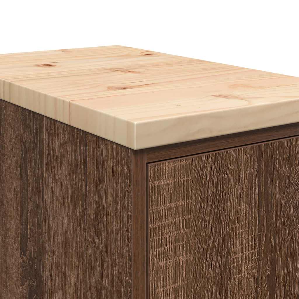 Garagen-Aufbewahrungsschrank Massivholz Kiefer Braune Eiche