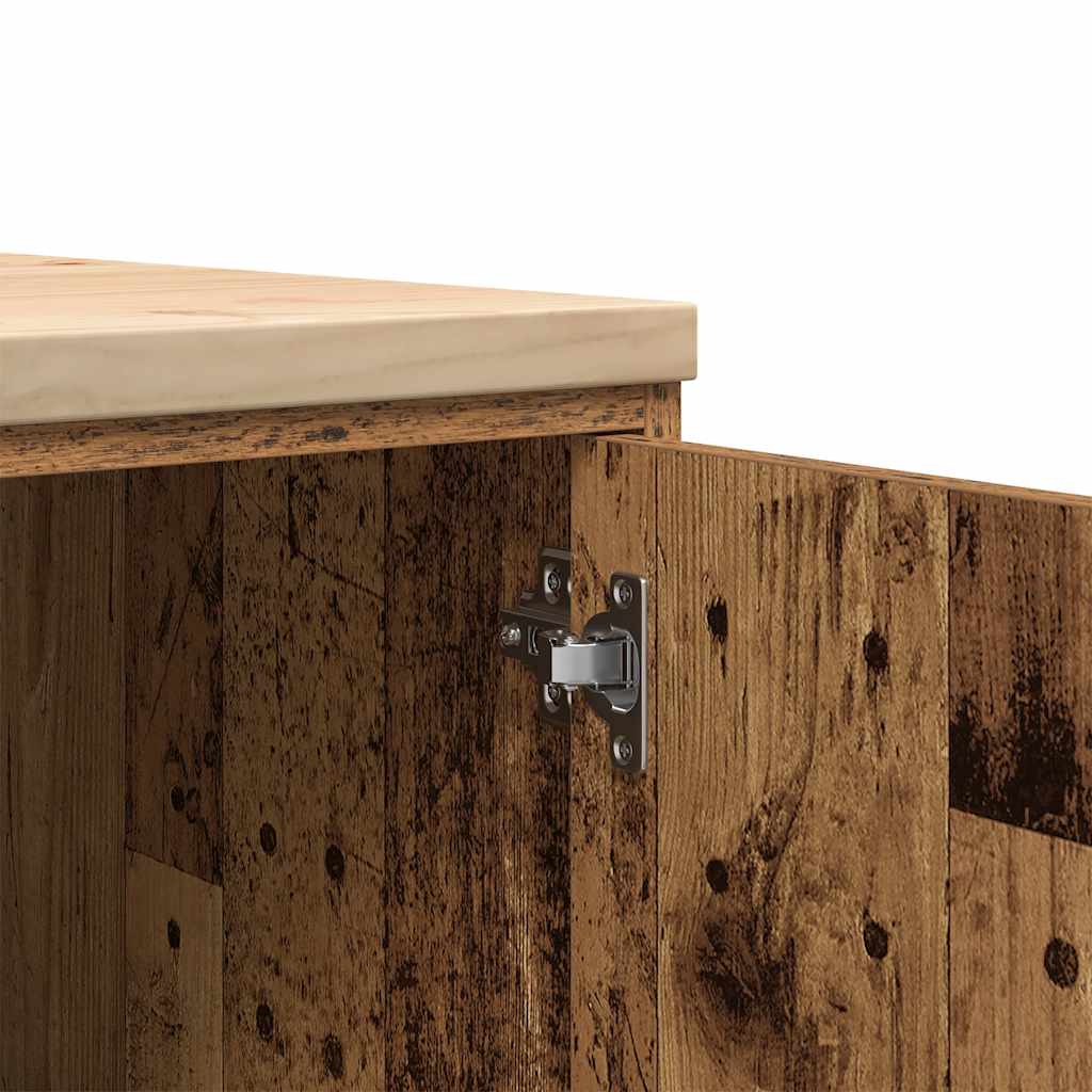 Garagen-Aufbewahrungsschrank -Optik Massivholz Kiefer Altholz