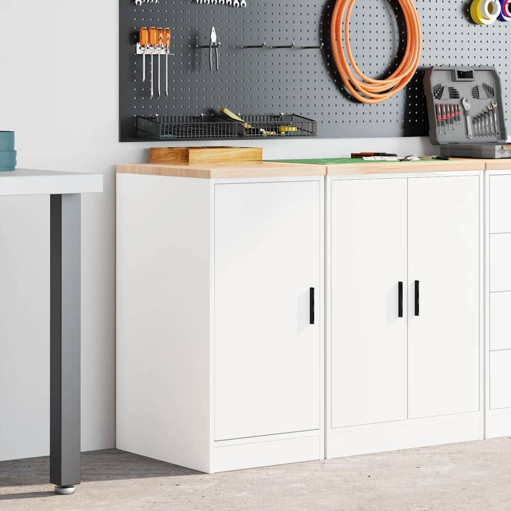 Garagen-Aufbewahrungsschrank Massivholz Kiefer Weiß