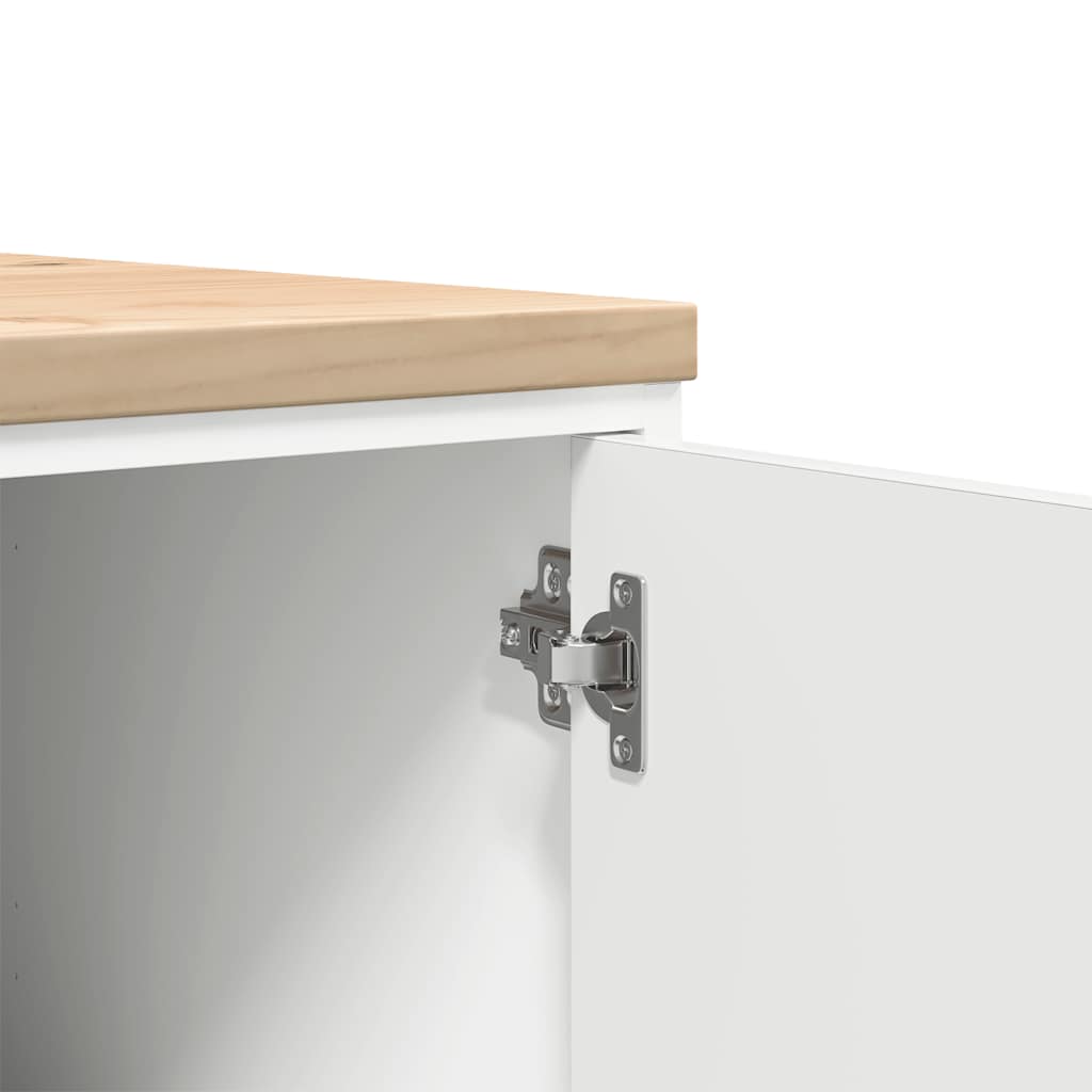 Garagen-Aufbewahrungsschrank Massivholz Kiefer Weiß