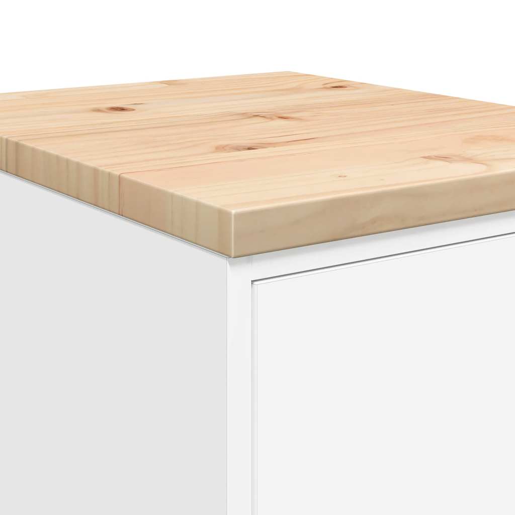 Garagen-Aufbewahrungsschrank Massivholz Kiefer Weiß