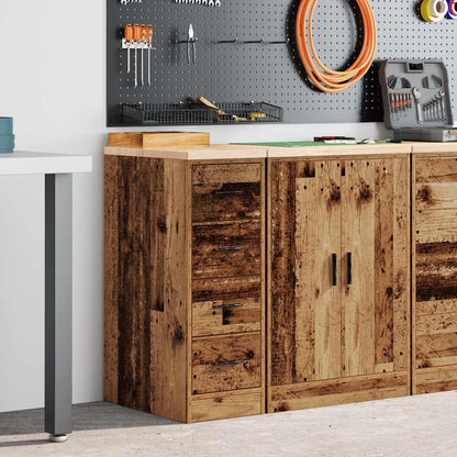 Garagen-Aufbewahrungsschrank -Optik Massivholz Kiefer Altholz